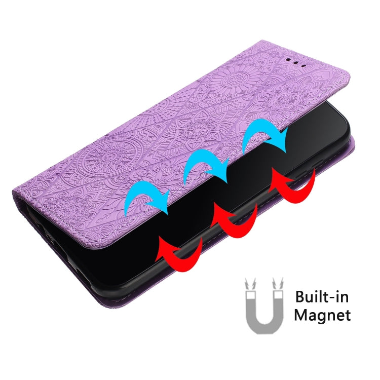 For Samsung Galaxy A32 5G Ethnic Embossed Adsorption Leather Phone Case(Purple) - free shipping - PMC TechLife - Order now!