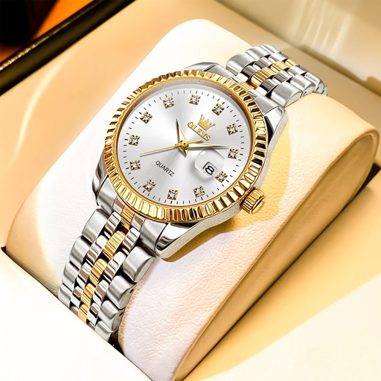 OLEVS 5526 Women Diamond Set Luminous Waterproof Quartz Watch(White) - Metal Strap Watches by OLEVS | Online Shopping South Africa | PMC Jewellery