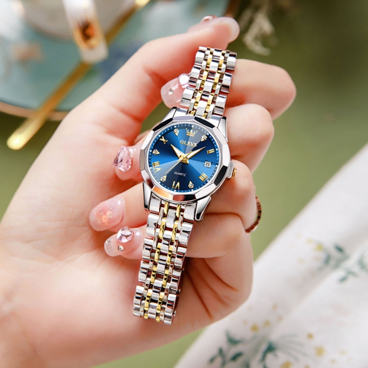 OLEVS 9931 Women Butterfly Buckle Luminous Waterproof Quartz Watch(Blue) - Metal Strap Watches by OLEVS | Online Shopping South Africa | PMC Jewellery