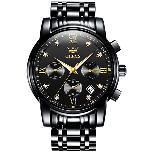 OLEVS 2858 Men Multifunctional Business Waterproof Quartz Watch(Black) - Metal Strap Watches by OLEVS | Online Shopping South Africa | PMC Jewellery