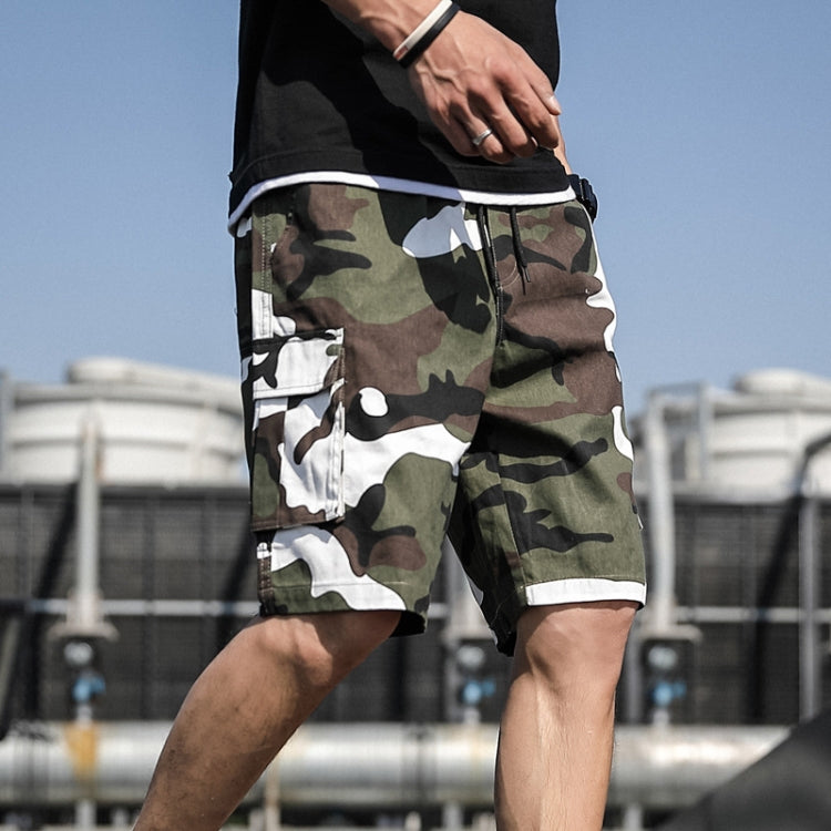 Summer Men Thin and Loose Fitting Casual Beach Shorts, Size:M(9033-Green White Camo) - Sports Shorts by PMC Jewellery | Online Shopping South Africa | PMC Jewellery