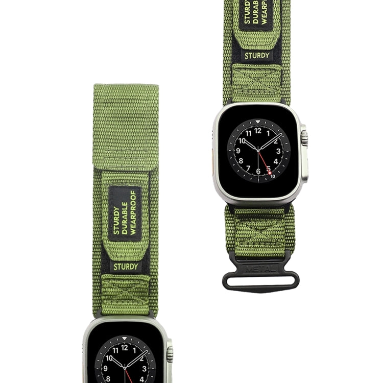 Nylon Two Section Watch Band For Apple Watch Ultra 49mm(Dark Green) - Watch Bands by PMC Jewellery | Online Shopping South Africa | PMC Jewellery