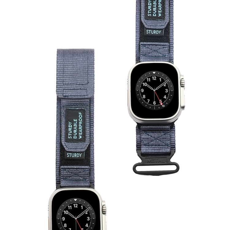 Nylon Two Section Watch Band For Apple Watch 8 41mm(Blue) - Watch Bands by PMC TechLife | Online Shopping South Africa | PMC TechLife