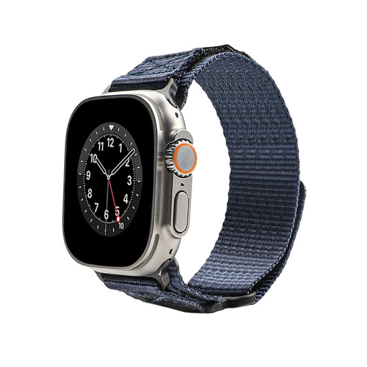 Nylon Two Section Watch Band For Apple Watch 8 45mm(Blue) - Watch Bands by PMC Jewellery | Online Shopping South Africa | PMC Jewellery