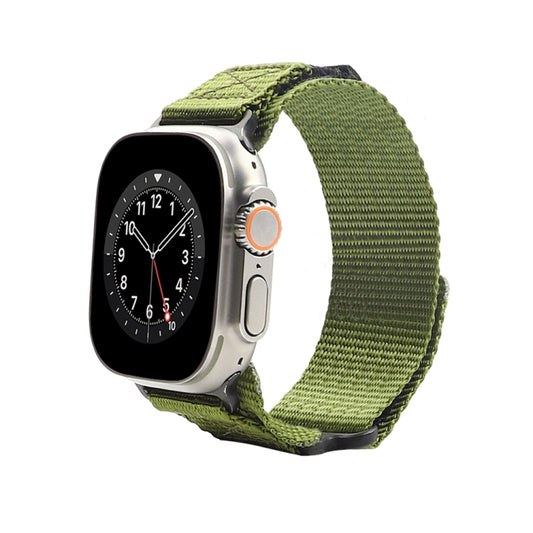 Nylon Two Section Watch Band For Apple Watch 8 45mm(Dark Green) - Watch Bands by PMC Jewellery | Online Shopping South Africa | PMC Jewellery