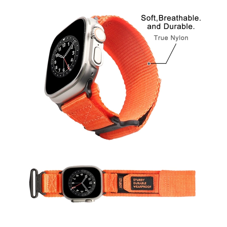 Nylon Two Section Watch Band For Apple Watch SE 2022 44mm(Orange) - Watch Bands by PMC TechLife | Online Shopping South Africa | PMC TechLife