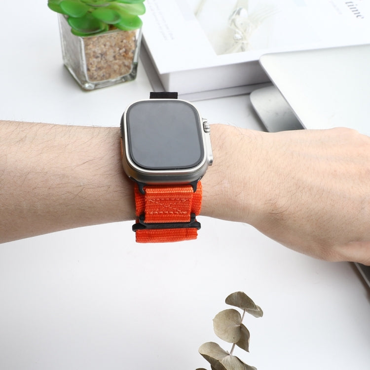 Nylon Two Section Watch Band For Apple Watch SE 2022 44mm(Orange) - Watch Bands by PMC TechLife | Online Shopping South Africa | PMC TechLife