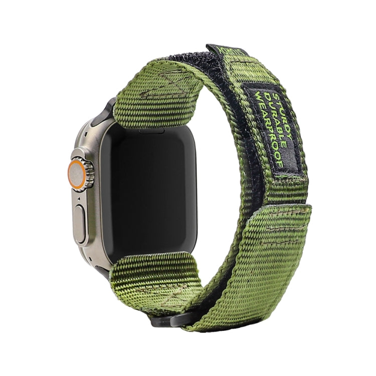 Nylon Two Section Watch Band For Apple Watch SE 2022 44mm(Dark Green) - Watch Bands by PMC TechLife | Online Shopping South Africa | PMC TechLife