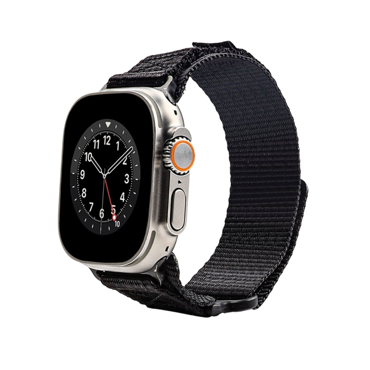 Nylon Two Section Watch Band For Apple Watch 7 41mm(Black) - Watch Bands by PMC Jewellery | Online Shopping South Africa | PMC Jewellery