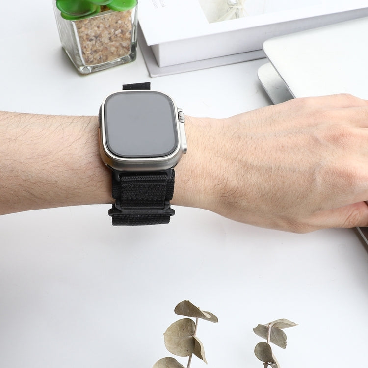 Nylon Two Section Watch Band For Apple Watch 7 41mm(Black) - Watch Bands by PMC TechLife | Online Shopping South Africa | PMC TechLife
