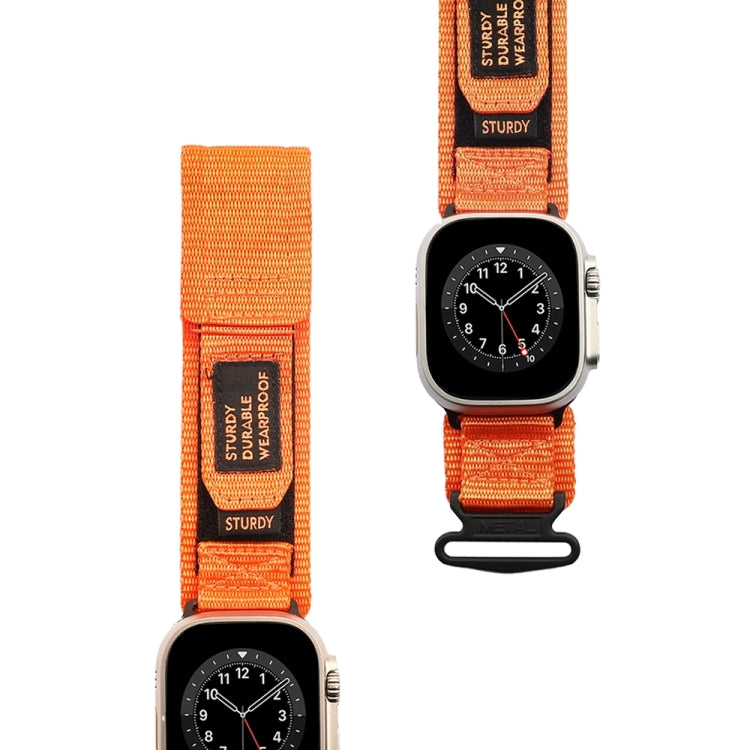 Nylon Two Section Watch Band For Apple Watch 7 45mm(Orange) - Watch Bands by PMC TechLife | Online Shopping South Africa | PMC TechLife