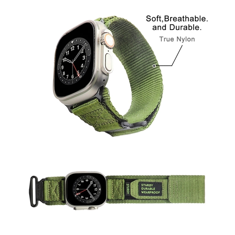 Nylon Two Section Watch Band For Apple Watch 6 40mm(Dark Green) - Watch Bands by PMC TechLife | Online Shopping South Africa | PMC TechLife