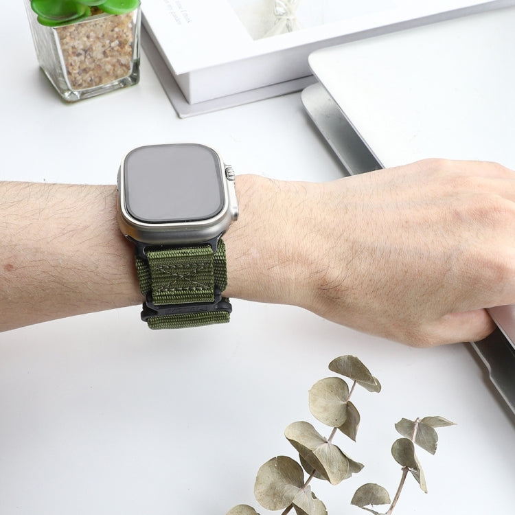 Nylon Two Section Watch Band For Apple Watch 6 40mm(Dark Green) - Watch Bands by PMC TechLife | Online Shopping South Africa | PMC TechLife