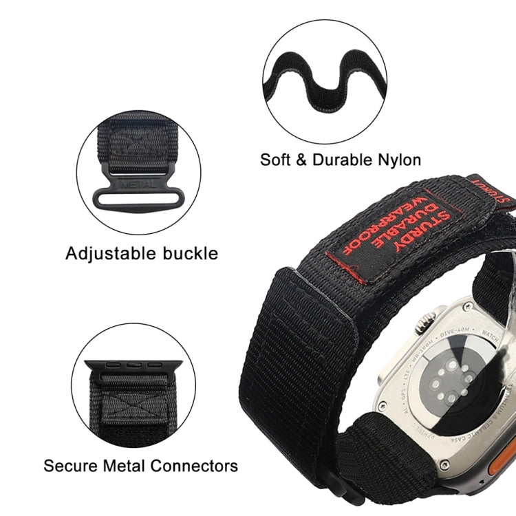 Nylon Two Section Watch Band For Apple Watch 42mm(Black) - Watch Bands by PMC TechLife | Online Shopping South Africa | PMC TechLife