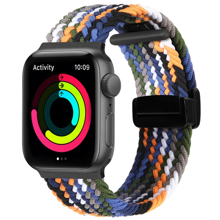 Magnetic Fold Clasp Woven Watch Band For Apple Watch SE 44mm(Denim Color) - Watch Bands by PMC Jewellery | Online Shopping South Africa | PMC Jewellery