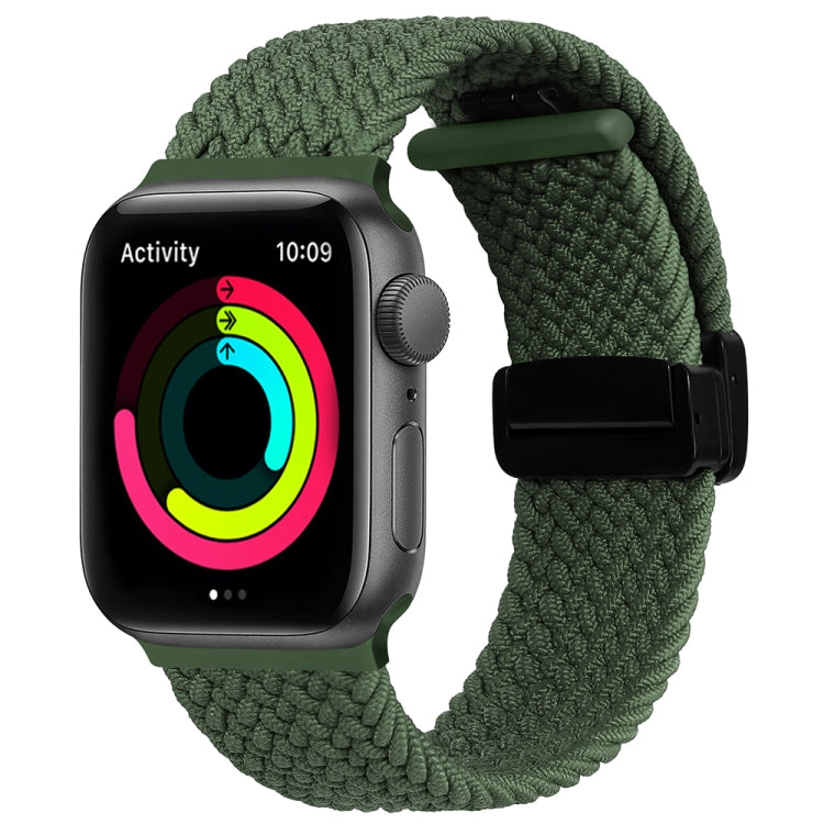 Magnetic Fold Clasp Woven Watch Band For Apple Watch 6 40mm(Green) - Watch Bands by PMC TechLife | Online Shopping South Africa | PMC TechLife