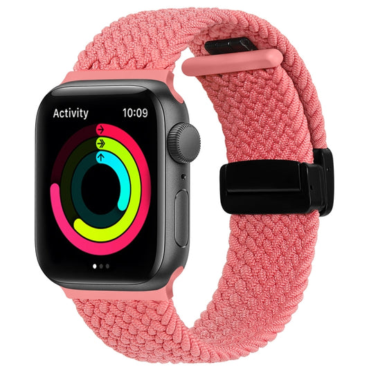 Magnetic Fold Clasp Woven Watch Band For Apple Watch 4 40mm(Pink) - Watch Bands by PMC Jewellery | Online Shopping South Africa | PMC Jewellery