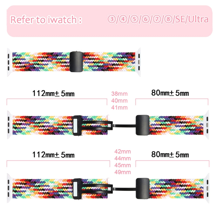Magnetic Fold Clasp Woven Watch Band For Apple Watch 3 42mm(Pink) - Watch Bands by PMC TechLife | Online Shopping South Africa | PMC TechLife