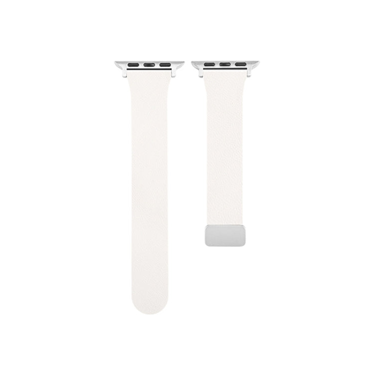 Sheepskin Texture Magnetic Folding Buckle Watch Band For Apple Watch 38mm(White) - Watch Bands by PMC TechLife | Online Shopping South Africa | PMC TechLife