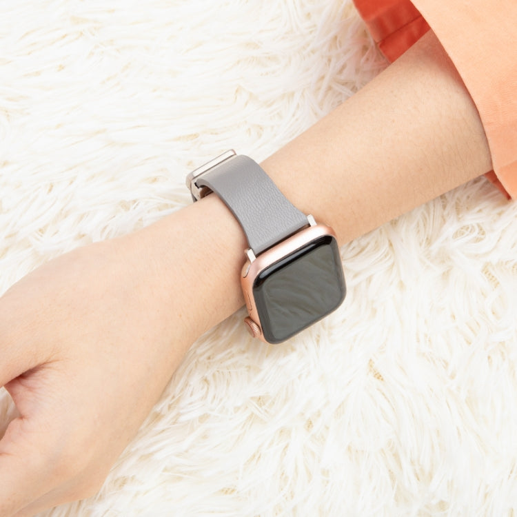 Sheepskin Texture Magnetic Folding Buckle Watch Band For Apple Watch 2 38mm(White) - Watch Bands by PMC TechLife | Online Shopping South Africa | PMC TechLife