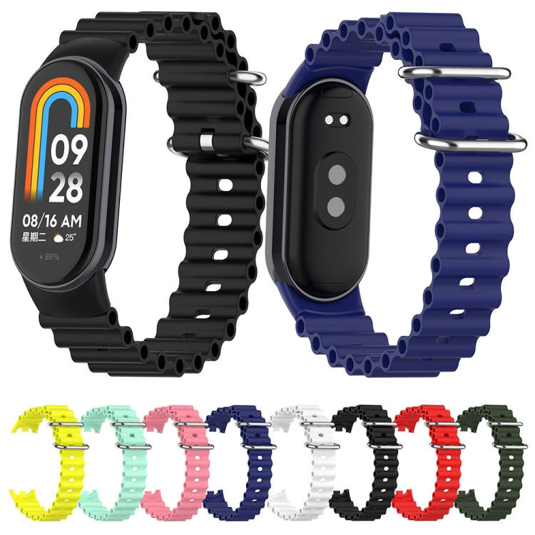 For Xiaomi Mi Band 8 Ocean Silicone Watch Band(Black) - Watch Bands by PMC Jewellery | Online Shopping South Africa | PMC Jewellery