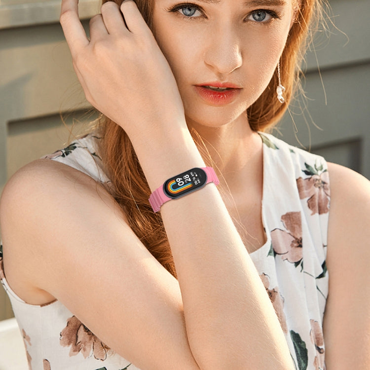 For Xiaomi Mi Band 8 Ocean Silicone Watch Band(Pink) - Watch Bands by PMC TechLife | Online Shopping South Africa | PMC TechLife