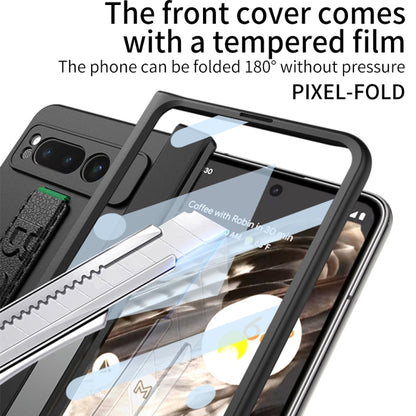 For Google Pixel Fold GKK Integrated Fold Hinge Full Coverage Phone Case with Wrist Strap(White) - Google Cases by GKK | Online Shopping South Africa | PMC Jewellery