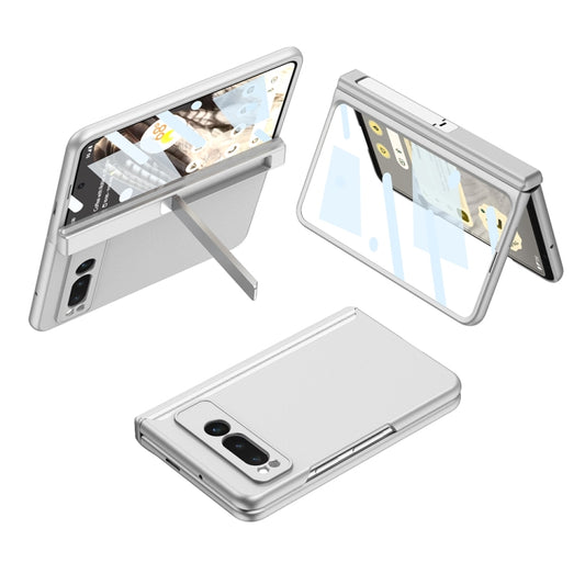 For Google Pixel Fold GKK Integrated Fold Hinge Full Coverage Phone Case with Holder(White) - Google Cases by GKK | Online Shopping South Africa | PMC Jewellery