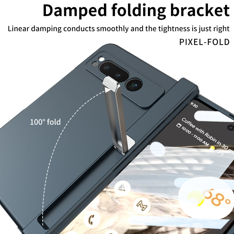 For Google Pixel Fold GKK Integrated Fold Hinge Full Coverage Phone Case with Holder(White) - Google Cases by GKK | Online Shopping South Africa | PMC Jewellery