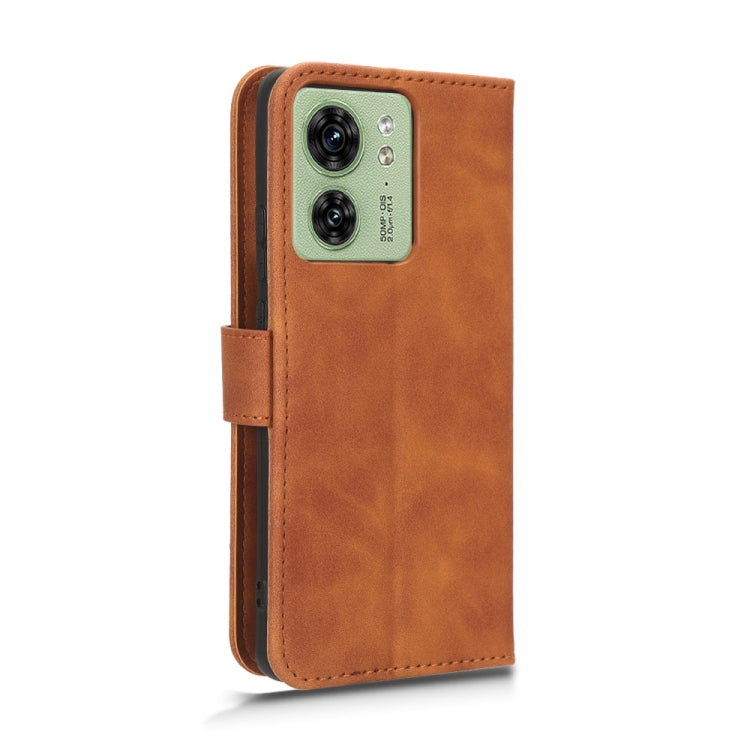 For Motorola Edge 40 Skin Feel Magnetic Flip Leather Phone Case(Brown) - free shipping - PMC TechLife - Order now!