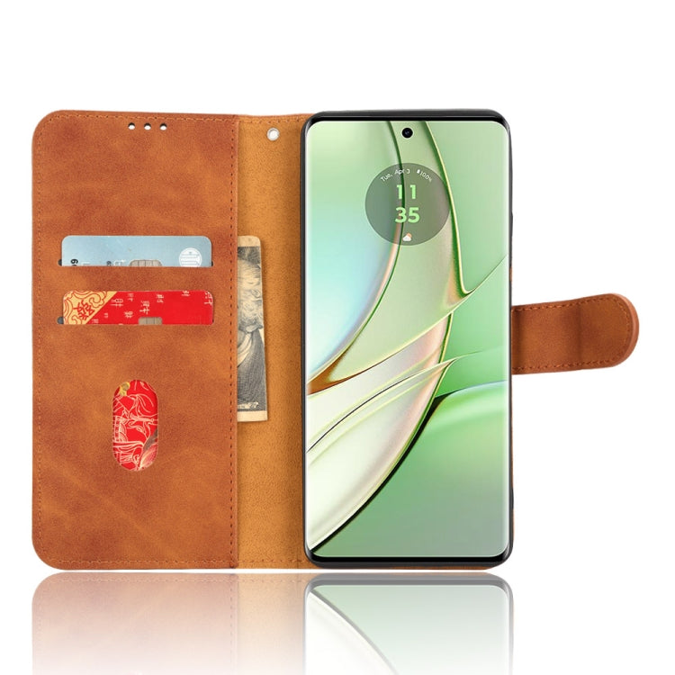 For Motorola Edge 40 Skin Feel Magnetic Flip Leather Phone Case(Brown) - free shipping - PMC TechLife - Order now!