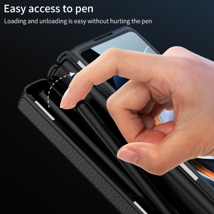 For Samsung Galaxy Z Fold4 GKK Integrated Fold Hinge Leather Phone Case with Holder(Black) - free shipping - PMC TechLife - Order now!