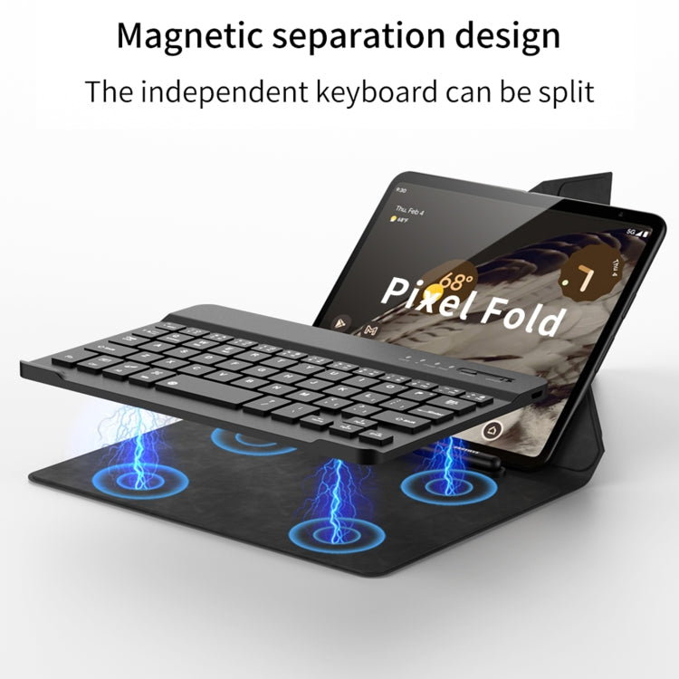 For Google Pixel Fold GKK Magnetic Folding Bluetooth Keyboard Leather Case with Pen + Keyboard + Case(Green) - Others Keyboard by GKK | Online Shopping South Africa | PMC Jewellery