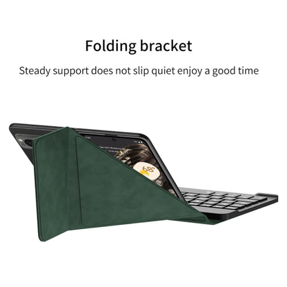 For Google Pixel Fold GKK Magnetic Folding Bluetooth Keyboard Leather Case with Pen + Keyboard + Case(Green) - Others Keyboard by GKK | Online Shopping South Africa | PMC Jewellery