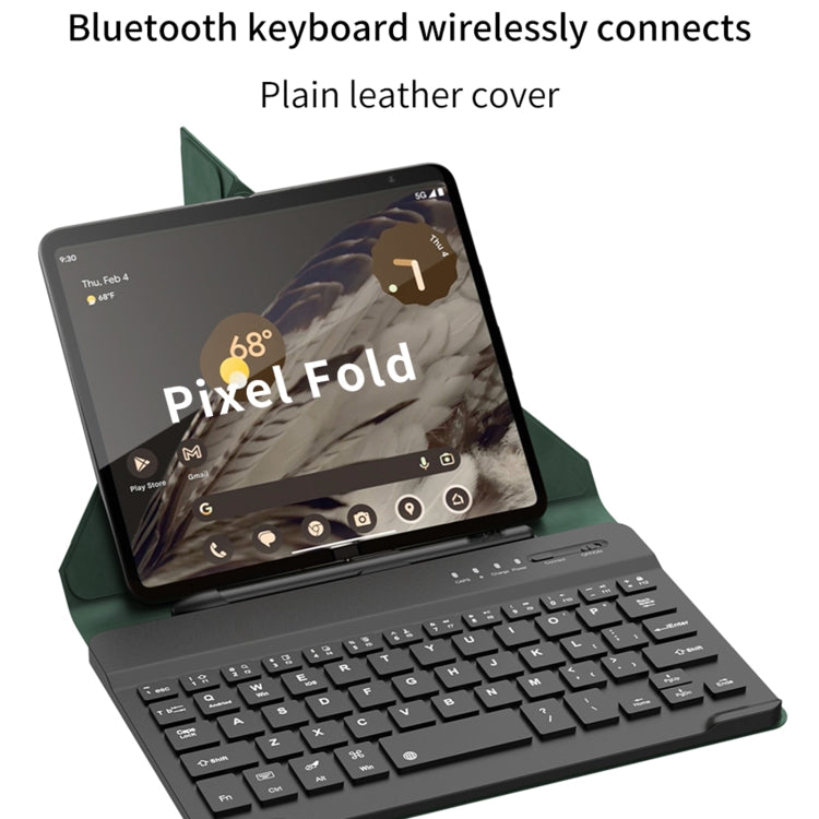 For Google Pixel Fold GKK Magnetic Folding Bluetooth Keyboard Leather Case with Pen + Keyboard + Case(Green) - Others Keyboard by GKK | Online Shopping South Africa | PMC Jewellery