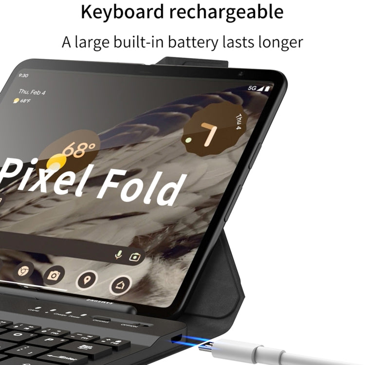 For Google Pixel Fold GKK Magnetic Folding Bluetooth Keyboard Leather Case with Pen + Keyboard + Case(Green) - Others Keyboard by GKK | Online Shopping South Africa | PMC Jewellery