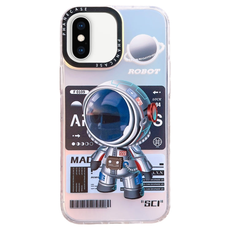 For iPhone XS / X Mechanical Astronaut Pattern TPU Phone Case(Blue) - free shipping - PMC TechLife - Order now!