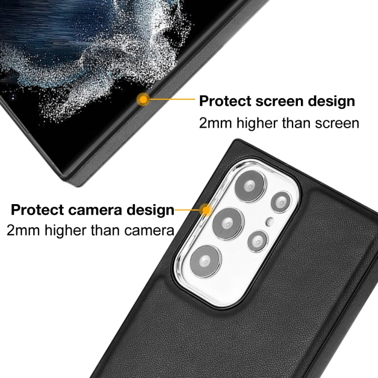 For Samsung Galaxy S22 Ultra 5G Leather Texture Full Coverage Phone Case(Black) - free shipping - PMC TechLife - Order now!