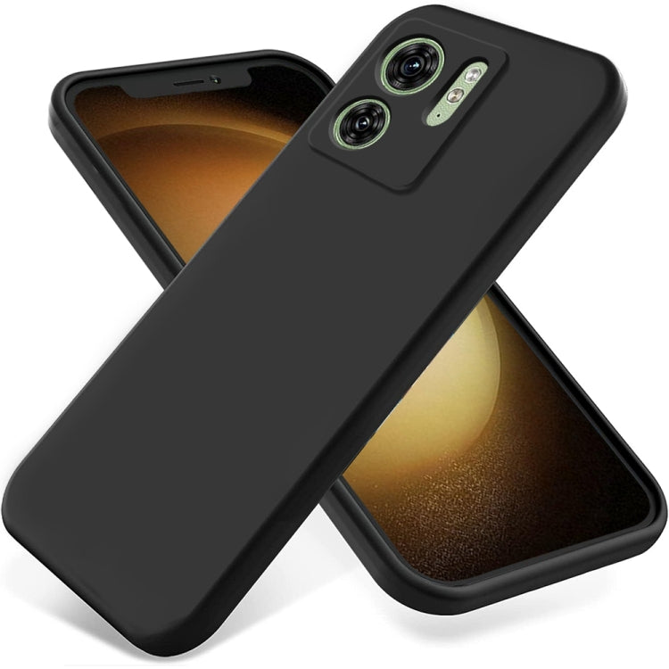 For Motorola Edge 40 5G Pure Color Liquid Silicone Shockproof Phone Case(Black) - Motorola Cases by PMC TechLife | Online Shopping South Africa | PMC TechLife | Buy Now Pay Later Mobicred