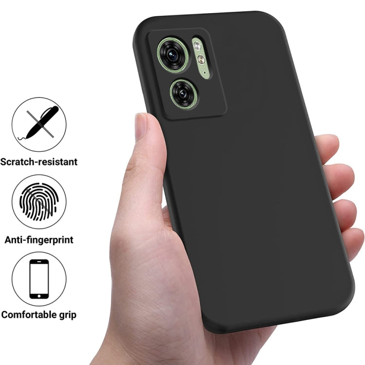 For Motorola Edge 40 5G Pure Color Liquid Silicone Shockproof Phone Case(Black) - Motorola Cases by PMC TechLife | Online Shopping South Africa | PMC TechLife | Buy Now Pay Later Mobicred