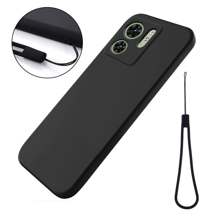 For Motorola Edge 40 5G Pure Color Liquid Silicone Shockproof Phone Case(Black) - Motorola Cases by PMC TechLife | Online Shopping South Africa | PMC TechLife | Buy Now Pay Later Mobicred