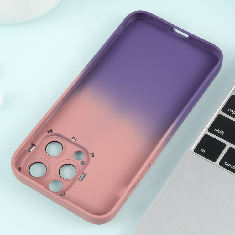 For iPhone 13 Gradient Starry Silicone Phone Case with Lens Film(Pink Purple) - free shipping - PMC TechLife - Order now!