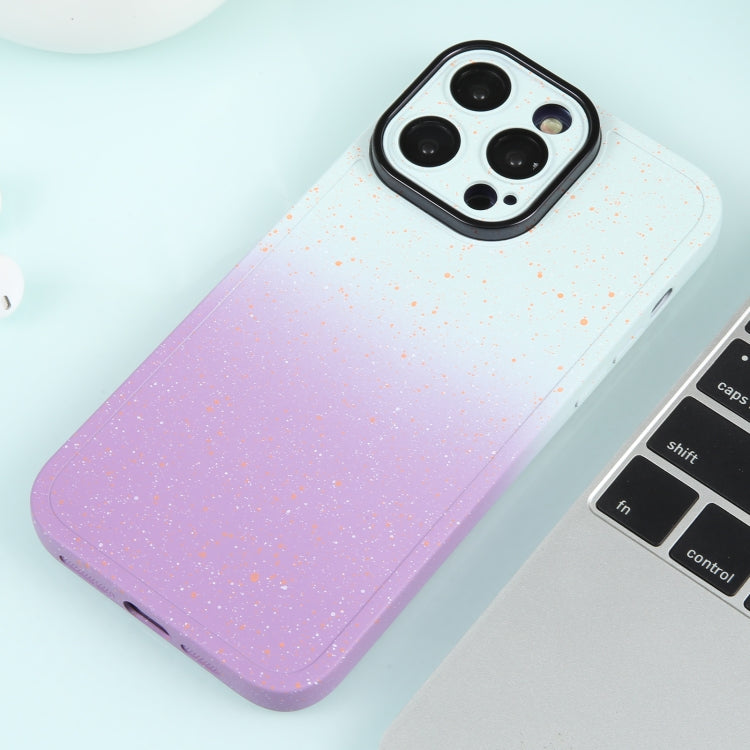 For iPhone 12 Pro Gradient Starry Silicone Phone Case with Lens Film(White Purple) - free shipping - PMC TechLife - Order now!