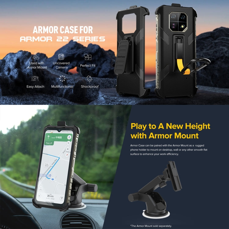 For Ulefone Armor 22 Ulefone Back Clip Phone Case with Carabiner(Black) - Ulefone Cases by Ulefone | Online Shopping South Africa | PMC TechLife | Buy Now Pay Later Mobicred