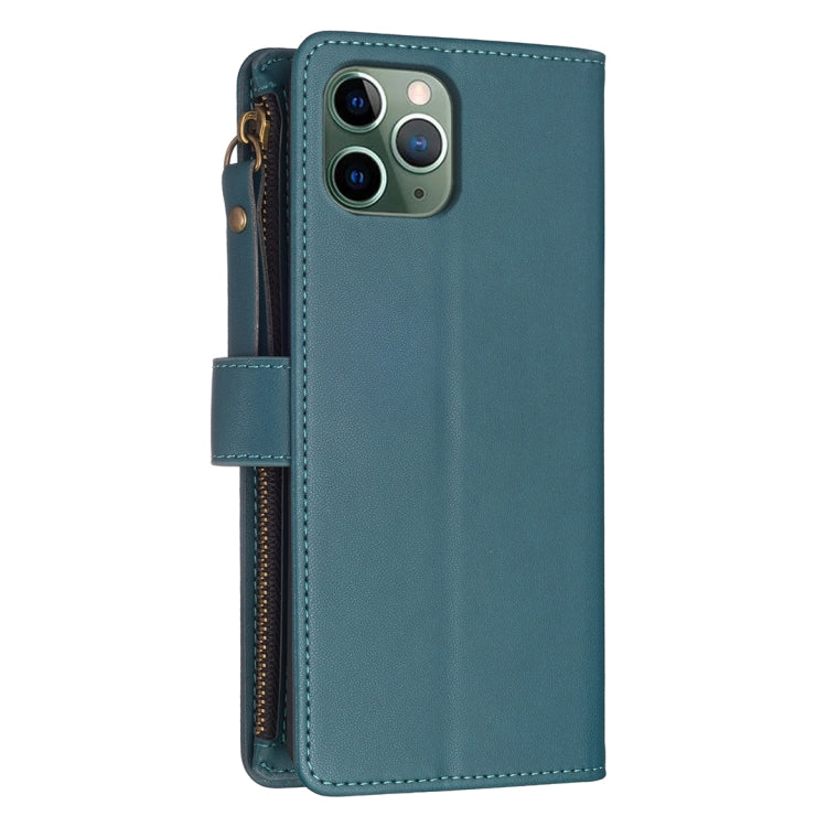 For iPhone 11 Pro Max 9 Card Slots Zipper Wallet Leather Flip Phone Case(Green) - free shipping - PMC TechLife - Order now!