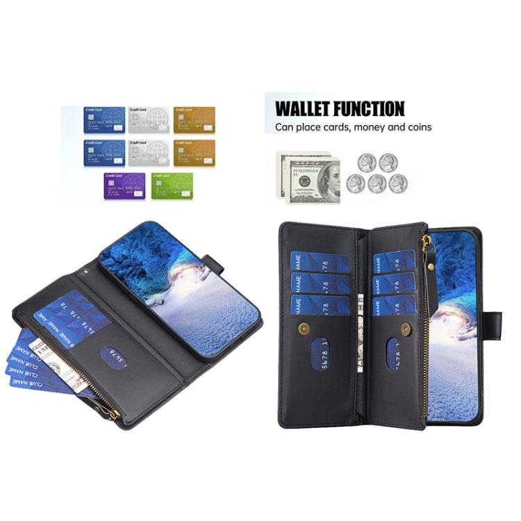 For iPhone 11 9 Card Slots Zipper Wallet Leather Flip Phone Case(Black) - free shipping - PMC TechLife - Order now!