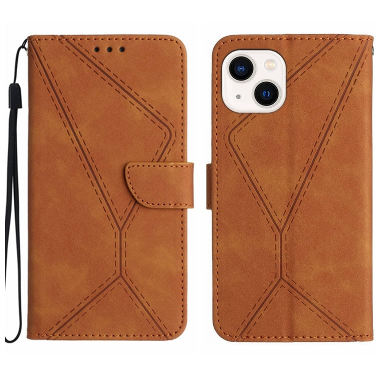 For iPhone 15 Stitching Embossed Leather Phone Case(Brown) - free shipping - PMC TechLife - Order now!