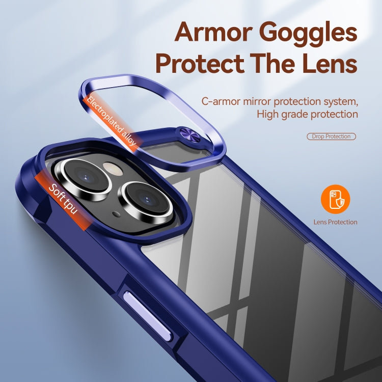 For iPhone 15 TPU + PC Lens Protection Phone Case(Blue) - free shipping - PMC TechLife - Order now!