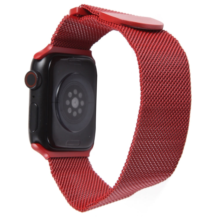 For Apple Watch SE 2022 40mm Milanese Metal Magnetic Watch Band(Red) - Watch Bands by PMC Jewellery | Online Shopping South Africa | PMC Jewellery