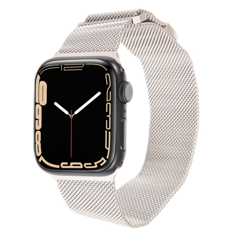 For Apple Watch 3 38mm Milanese Metal Magnetic Watch Band(Starlight) - Watch Bands by PMC Jewellery | Online Shopping South Africa | PMC Jewellery